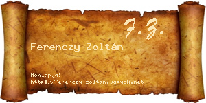 Ferenczy Zoltán névjegykártya
